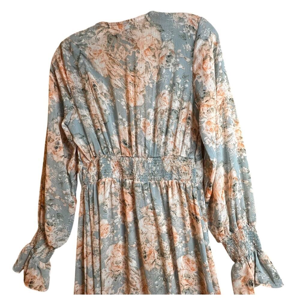 Floral Longline Duster Kimono Boho Sheer Lightweight Cover Up Women’s M - Picture 8 of 15